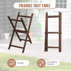 Table d'appoint en bois de teck massif 1/2 pièce, hauteur 28 po, pliable, avec plateau amovible