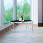 Table pliante rectangulaire de patio noire de 3 pi en aluminium