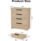 Commode en bois à 4 tiroirs pour chambre à coucher, commode moderne avec poignées encastrées, meuble de rangement pour salon, chambre d'enfant, couloir ou entrée.