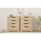 Commode en bois à 4 tiroirs pour chambre à coucher, commode moderne avec poignées encastrées, meuble de rangement pour salon, chambre d'enfant, couloir ou entrée.