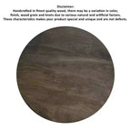 Table d'appoint de 24 pouces avec forme de tambour rond, fabriquée à la main en bois de manguier