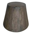 Table d'appoint de 24 pouces avec forme de tambour rond, fabriquée à la main en bois de manguier