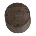 Table d'appoint de 24 pouces avec forme de tambour rond, fabriquée à la main en bois de manguier
