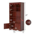 Étagère à 5 niveaux ouverte, Bibliothèque moderne avec portes, Étagère de rangement en bois, Étagères de rangement de 160 cm pour chambre à coucher, salon, bureau