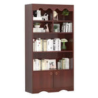 Étagère à 5 niveaux ouverte, Bibliothèque moderne avec portes, Étagère de rangement en bois, Étagères de rangement de 160 cm pour chambre à coucher, salon, bureau