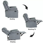 Fauteuil inclinable surdimensionné pour adultes, fauteuil manuel réglable, canapé-lit inclinable pour salon, fauteuil rembourré, marron