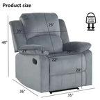 Fauteuil inclinable surdimensionné pour adultes, fauteuil manuel réglable, canapé-lit inclinable pour salon, fauteuil rembourré, marron