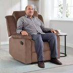 Fauteuil inclinable surdimensionné pour adultes, fauteuil manuel réglable, canapé-lit inclinable pour salon, fauteuil rembourré, marron