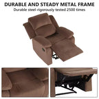 Fauteuil inclinable surdimensionné pour adultes, fauteuil manuel réglable, canapé-lit inclinable pour salon, fauteuil rembourré, marron