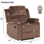 Fauteuil inclinable surdimensionné pour adultes, fauteuil manuel réglable, canapé-lit inclinable pour salon, fauteuil rembourré, marron