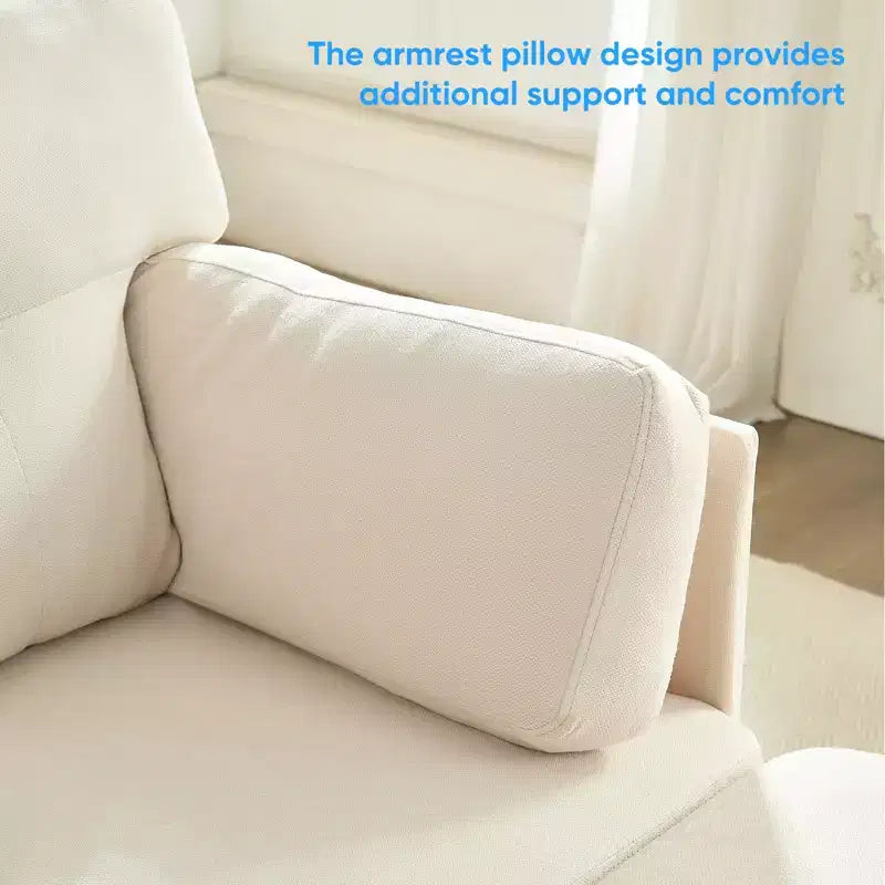Canapé d'angle modulable et convertible, canapé 4 places rembourré en tissu confortable avec poufs amovibles