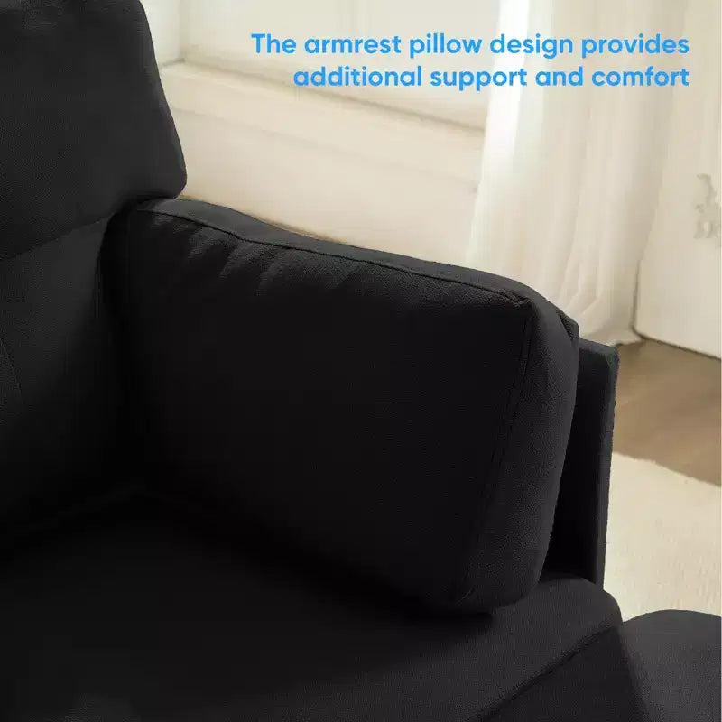 Canapé d'angle modulable et convertible, canapé 4 places rembourré en tissu confortable avec poufs amovibles
