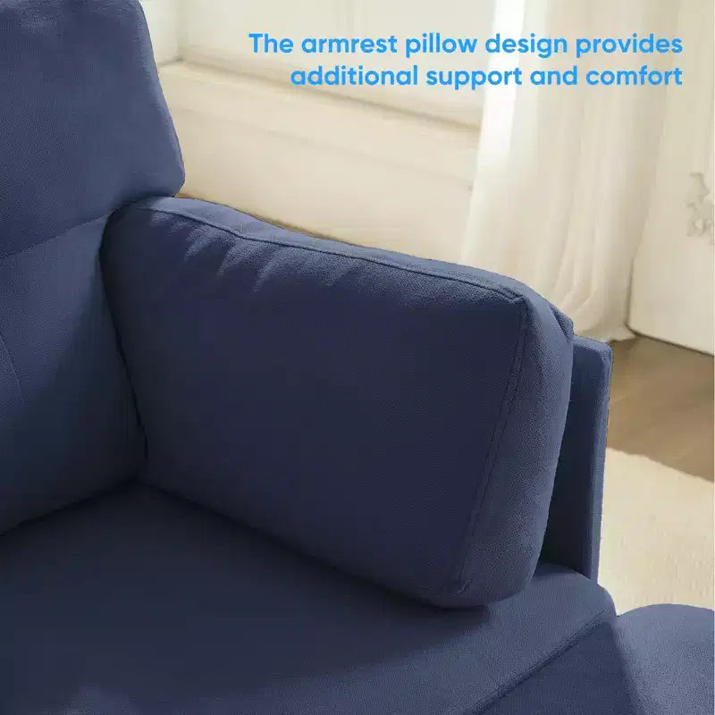 Canapé d'angle modulable et convertible, canapé 4 places rembourré en tissu confortable avec poufs amovibles
