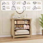 Commode à 3 tiroirs - Commode haute de style bohème avec pieds courbés, accents en rotin et rangement autoportant (76,2 L x 40,1 l x 74,4 H cm)