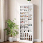Meuble à chaussures 10 niveaux avec 27 casiers et porte-bottes, organisateur de chaussures autoportant de 186 cm de haut pour entrée, placard, salon