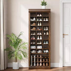 Meuble à chaussures 10 niveaux avec 27 casiers et porte-bottes, organisateur de chaussures autoportant de 186 cm de haut pour entrée, placard, salon