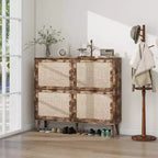 Meuble à chaussures avec 2 tiroirs basculants, Organisateur de chaussures sur pied, Meuble à chaussures étroit et dissimulé pour entrée, couloir, salon