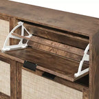 Meuble à chaussures avec 2 tiroirs basculants, Organisateur de chaussures sur pied, Meuble à chaussures étroit et dissimulé pour entrée, couloir, salon