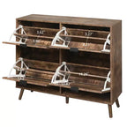 Meuble à chaussures avec 2 tiroirs basculants, Organisateur de chaussures sur pied, Meuble à chaussures étroit et dissimulé pour entrée, couloir, salon