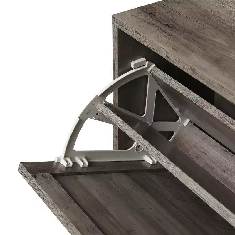 Meuble à chaussures avec 2 tiroirs basculants, Organisateur de chaussures sur pied, Meuble à chaussures étroit et dissimulé pour entrée, couloir, salon