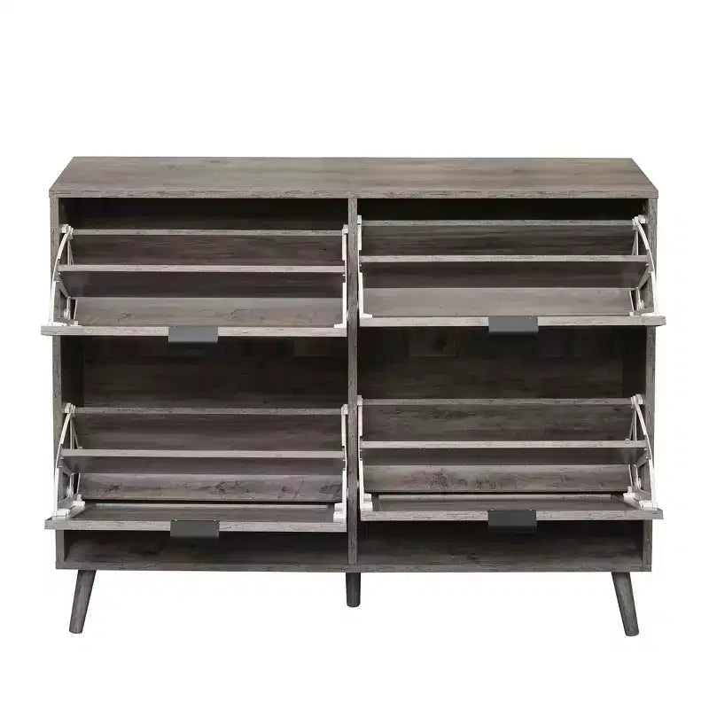 Meuble à chaussures avec 2 tiroirs basculants, Organisateur de chaussures sur pied, Meuble à chaussures étroit et dissimulé pour entrée, couloir, salon