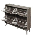 Meuble à chaussures avec 2 tiroirs basculants, Organisateur de chaussures sur pied, Meuble à chaussures étroit et dissimulé pour entrée, couloir, salon