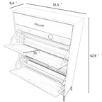 Meuble à chaussures avec 2 tiroirs basculants, Organisateur de chaussures sur pied, Meuble à chaussures étroit et dissimulé pour entrée, couloir, salon
