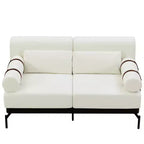 Canapé moderne avec accoudoirs cylindriques uniques pour salon, beige