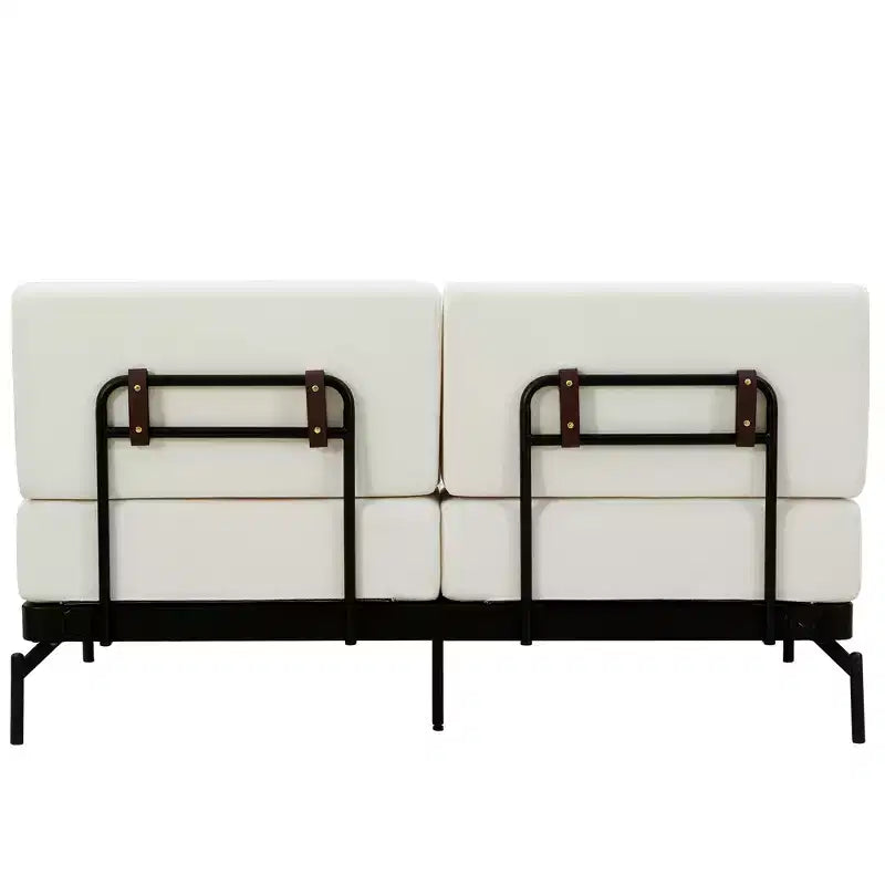 Canapé moderne avec accoudoirs cylindriques uniques pour salon, beige