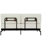 Canapé moderne avec accoudoirs cylindriques uniques pour salon, beige