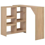 Table de bar Table de cuisine/salle à manger Table de bistrot avec étagère amovible - Chêne