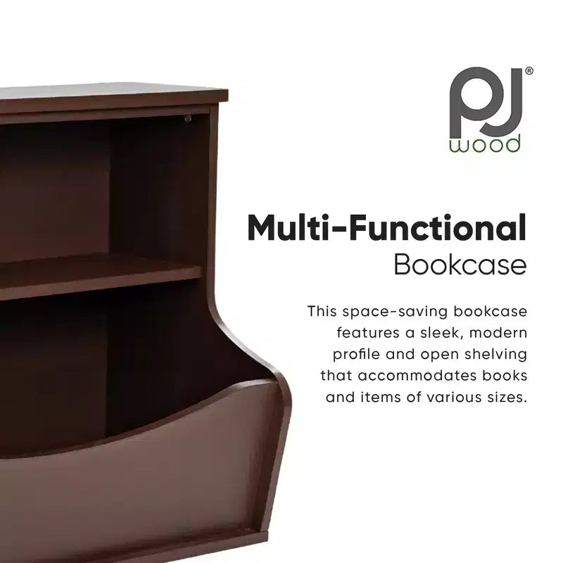 Bibliothèque multifonctionnelle, rangez ou exposez des livres de différentes tailles, étagère de rangement en bois sur pied pour la maison ou le bureau, expresso