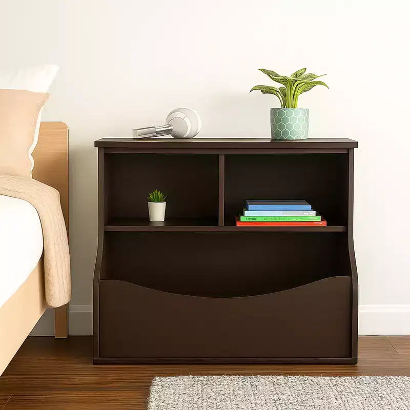 Bibliothèque multifonctionnelle, rangez ou exposez des livres de différentes tailles, étagère de rangement en bois sur pied pour la maison ou le bureau, expresso
