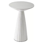 COZAYH Pedestal Small Drink Round Martini Table with Textured Finish and Quick Assembly for Living Rooms or Bedrooms, Holds up to 25 Pounds, White