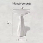 Table de bar Martini ronde, petite, sur pied, avec finition texturée et assemblage rapide, pour les salons ou les chambres, supporte jusqu'à 11,3 kg, blanche.