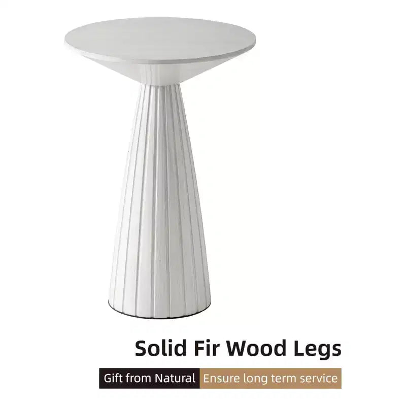 Table de bar Martini ronde, petite, sur pied, avec finition texturée et assemblage rapide, pour les salons ou les chambres, supporte jusqu'à 11,3 kg, blanche.