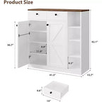 Meubles de rangement multi-usages avec portes et tiroirs, meuble à chaussures étroit avec étagères réglables