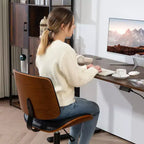 Chaise de bureau à domicile sans accoudoirs avec roulettes, chaise de bureau à dossier mi-haut en cuir PU avec hauteur réglable, pivotante à 360° pour bureau, salle de réunion
