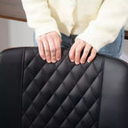 Chaise de bureau à domicile sans accoudoirs avec roulettes, chaise de bureau à dossier mi-haut en cuir PU avec hauteur réglable, pivotante à 360° pour bureau, salle de réunion