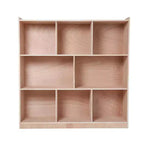 Clothing and Hat Storage Locker 2 Large Compartments 6 Small Compartments Uncoated Wooden Home Storage Organizer