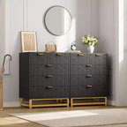 Commode à 5 tiroirs avec pieds en métal - Grand organiseur de rangement pour chambre, salon et entrée
