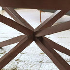 Table basse ronde en verre, design moderne et simple, base en bois massif, plateau en verre trempé transparent, pour salon, terrasse, bureau
