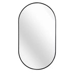 Miroir Mural Décoratif Ovale en Métal Noir 20x28