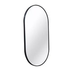 Miroir Mural Décoratif Ovale en Métal Noir 20x28