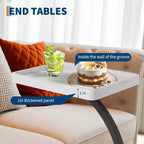 Table d'appoint avec roulettes, Table d'accoudoir de canapé, Plateau TV, Petite table de chevet, Tables d'appoint en C pour salon, chambre, chevet