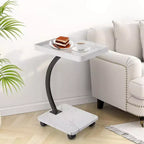 Table d'appoint avec roulettes, Table d'accoudoir de canapé, Plateau TV, Petite table de chevet, Tables d'appoint en C pour salon, chambre, chevet