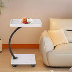 Table d'appoint avec roulettes, Table d'accoudoir de canapé, Plateau TV, Petite table de chevet, Tables d'appoint en C pour salon, chambre, chevet