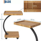 Table d'appoint avec roulettes, Table d'accoudoir de canapé, Plateau TV, Petite table de chevet, Tables d'appoint en C pour salon, chambre, chevet