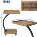 Table d'appoint avec roulettes, Table d'accoudoir de canapé, Plateau TV, Petite table de chevet, Tables d'appoint en C pour salon, chambre, chevet