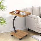 Table d'appoint avec roulettes, Table d'accoudoir de canapé, Plateau TV, Petite table de chevet, Tables d'appoint en C pour salon, chambre, chevet